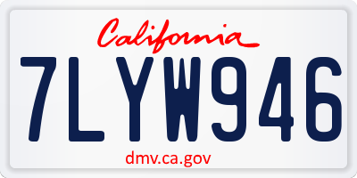 CA license plate 7LYW946