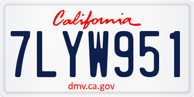 CA license plate 7LYW951