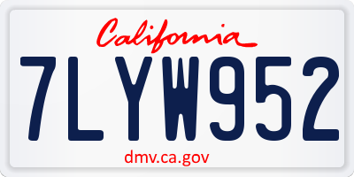 CA license plate 7LYW952