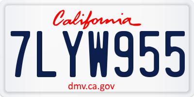 CA license plate 7LYW955
