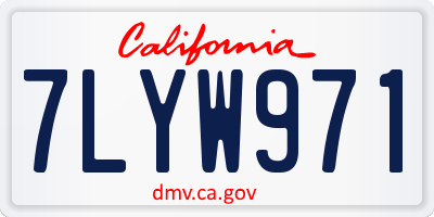 CA license plate 7LYW971