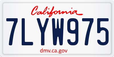 CA license plate 7LYW975