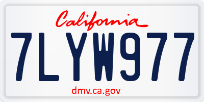 CA license plate 7LYW977