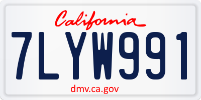CA license plate 7LYW991