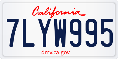 CA license plate 7LYW995