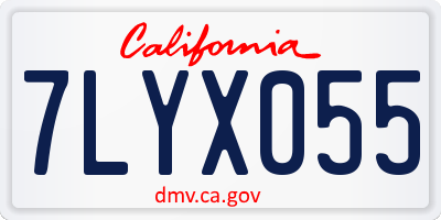 CA license plate 7LYX055