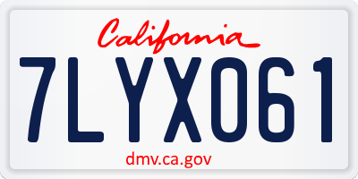 CA license plate 7LYX061