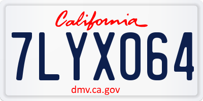 CA license plate 7LYX064