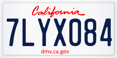 CA license plate 7LYX084