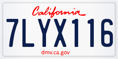 CA license plate 7LYX116