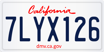 CA license plate 7LYX126