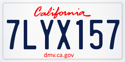 CA license plate 7LYX157