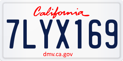 CA license plate 7LYX169