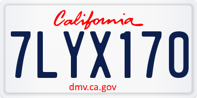 CA license plate 7LYX170