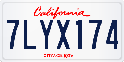 CA license plate 7LYX174