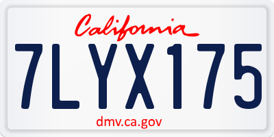 CA license plate 7LYX175