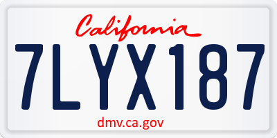 CA license plate 7LYX187