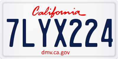 CA license plate 7LYX224