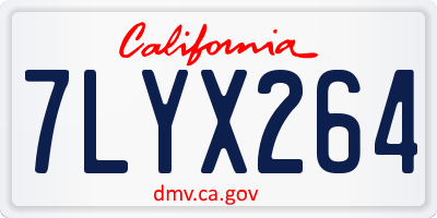 CA license plate 7LYX264