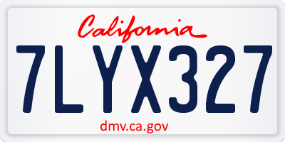 CA license plate 7LYX327