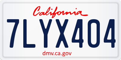 CA license plate 7LYX404
