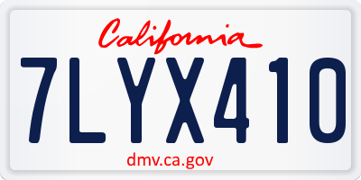 CA license plate 7LYX410
