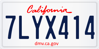 CA license plate 7LYX414