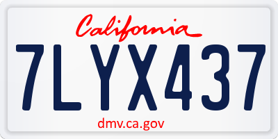 CA license plate 7LYX437