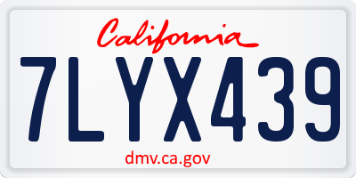 CA license plate 7LYX439