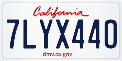 CA license plate 7LYX440