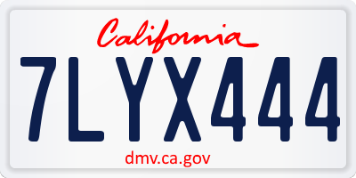 CA license plate 7LYX444