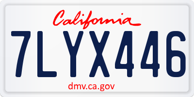 CA license plate 7LYX446