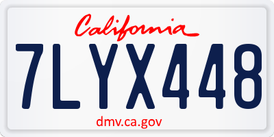 CA license plate 7LYX448