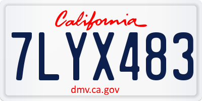 CA license plate 7LYX483