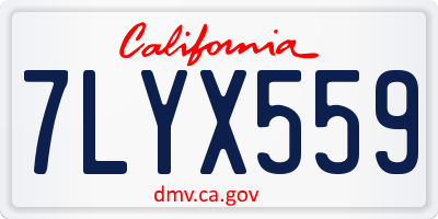 CA license plate 7LYX559