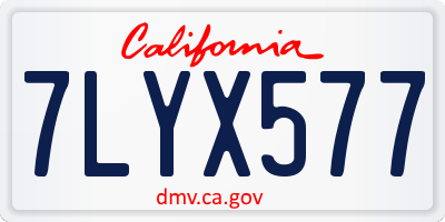 CA license plate 7LYX577