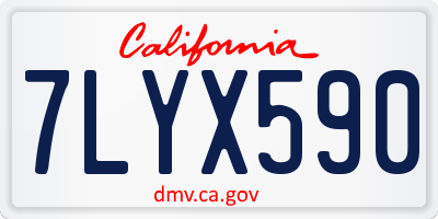 CA license plate 7LYX590