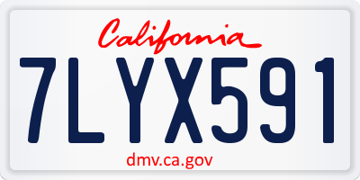 CA license plate 7LYX591