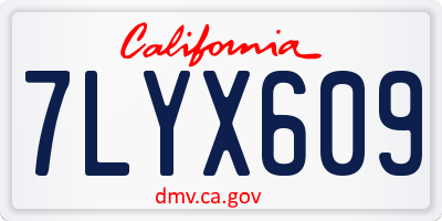 CA license plate 7LYX609