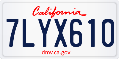 CA license plate 7LYX610