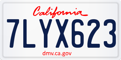 CA license plate 7LYX623