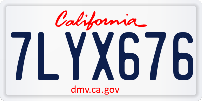 CA license plate 7LYX676