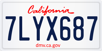 CA license plate 7LYX687