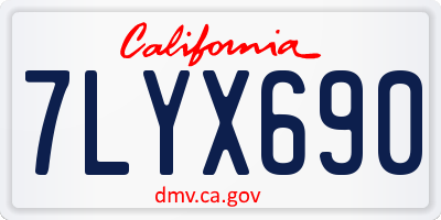 CA license plate 7LYX690