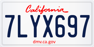 CA license plate 7LYX697
