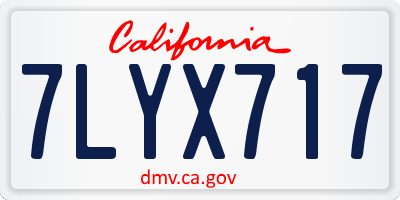 CA license plate 7LYX717