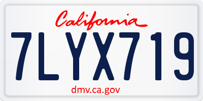 CA license plate 7LYX719