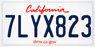 CA license plate 7LYX823