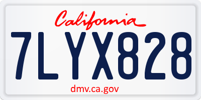 CA license plate 7LYX828