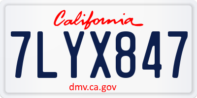 CA license plate 7LYX847